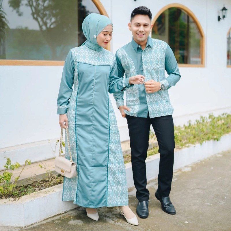Product image COLLECTION SARJANA - GAMIS MOTIF BATIK - COUPLE GAMIS ALMAS - ORIGINAL - BATIK KATUN PRIMA SANFORIS KEMEJA M ALMAS