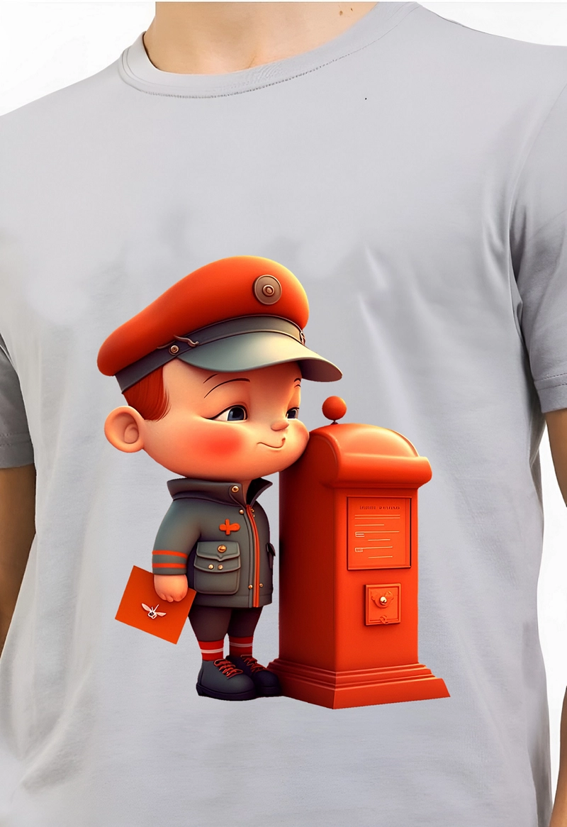 Product image astro - Kaos Pria Gambar 3Dimensi Pak Bos M ABU