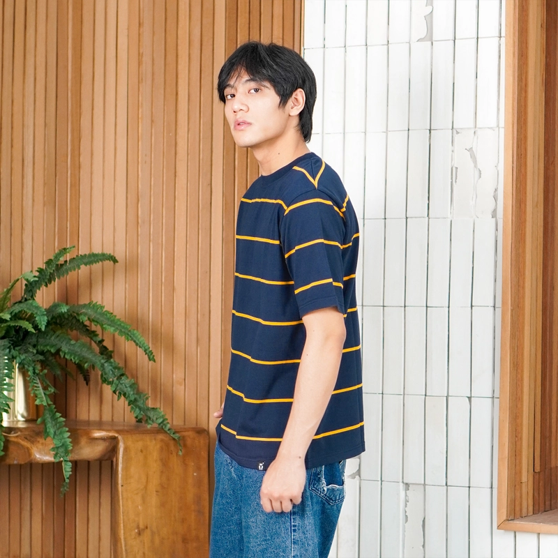 Product image MATSUDA APPAREL - MATSUDA Kaos Oversize Stripe Ritto S (LD 108 CM) NAVY