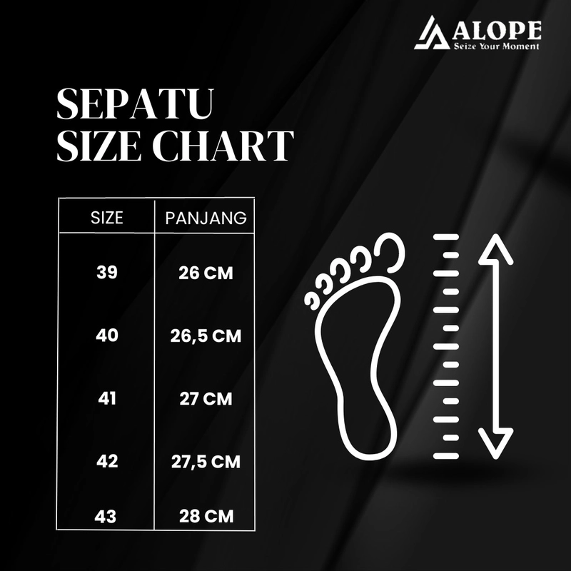 Product image ALOPE OFFICIAL - ALOPE - SEPATU DIZON UJUNG BESI 42 ABU