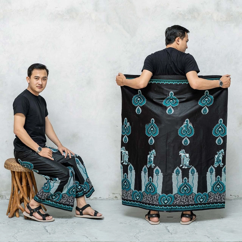 Product image Kois Batik - Sarung batik pria dewasa baru motif jokowi Sarung dewasa Jokowi hijau