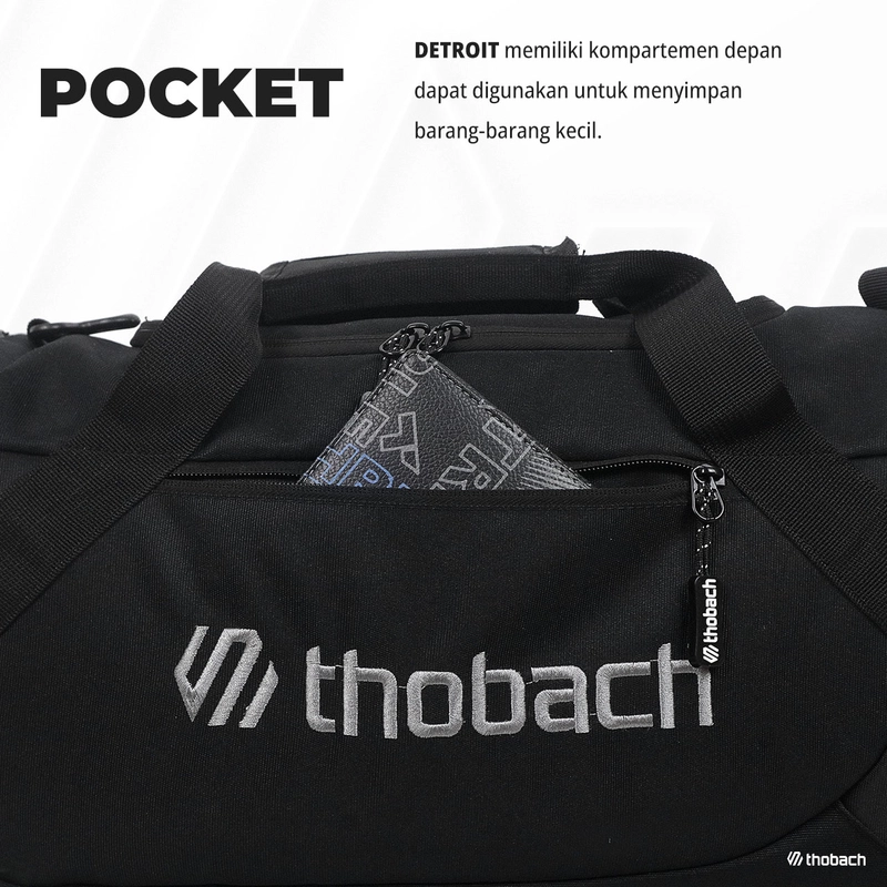 Product image Thobach official -MINI TRAVEL BAG DETROIT BACKPACK PRIA WANITA DUFFLE BAG GYM ALL SIZE Black