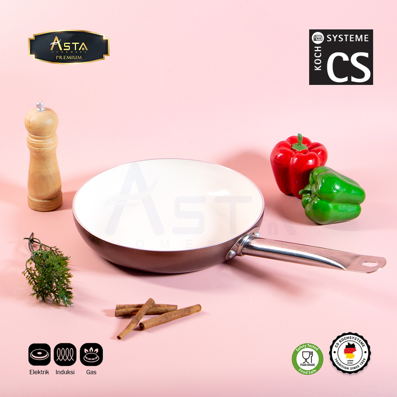 Product image Asta Premium Wok Pan Anti Lengket Ceramic Coating CS Kochsysteme German Premium Ukuran Fry pan 24 cm