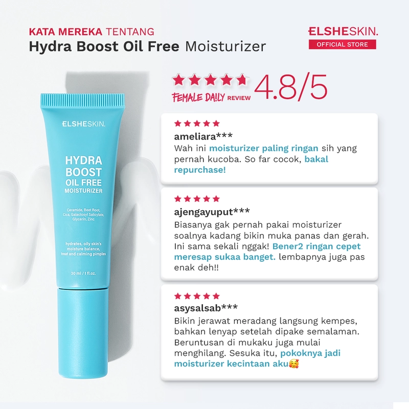 Product image ELSHESKIN - ElsheSkin Hydra Boost Oil Free Moisturizer- 30ml Ceramide 8 Jam Kurangi Minyak Berlebih) 30ml ceramide