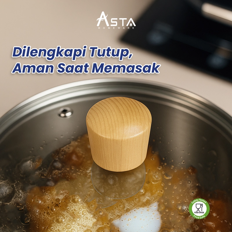 Product image Asta Homeware Official - Asta Panci Deep Fryer Stainless Steel Multi Fungsi Serbaguna 3 in 1 Tebal Food Grade Anti Karat Size 17 cm