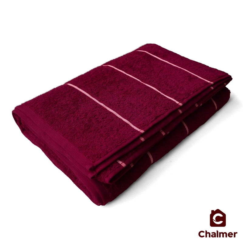 Product image Handuk Mandi Dewasa Chalmer 70 X 135 Cm Handuk Motif Stripe 70 X 135 Cm Maroon