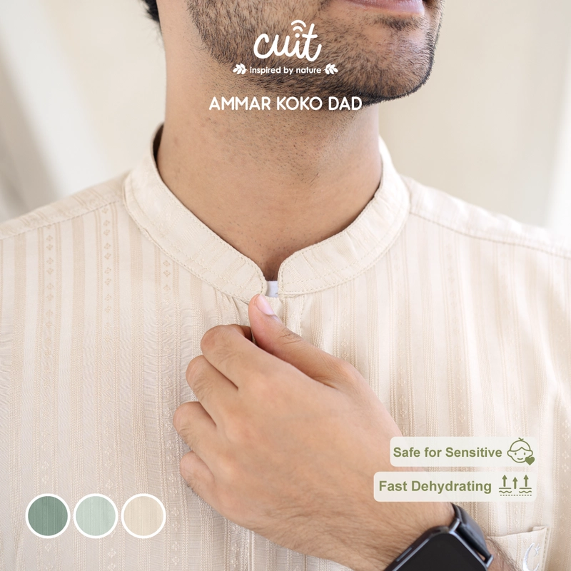 Product image Kintakun Baby - [RAYA SERIES] Cuit Ammar Baju Koko Pria Baju Koko Dad Baju Muslim Pria All Size Deep Pine