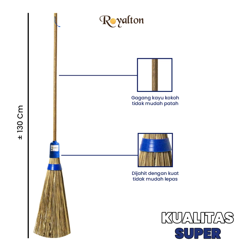 Product image Asta Sapu Lidi Taman Anti Rontok Gagang Kayu Super Jenis Sapu Taman