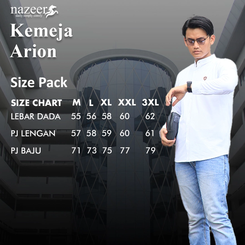Product image Nazeer - Kemeja Arion M BrokenWhite