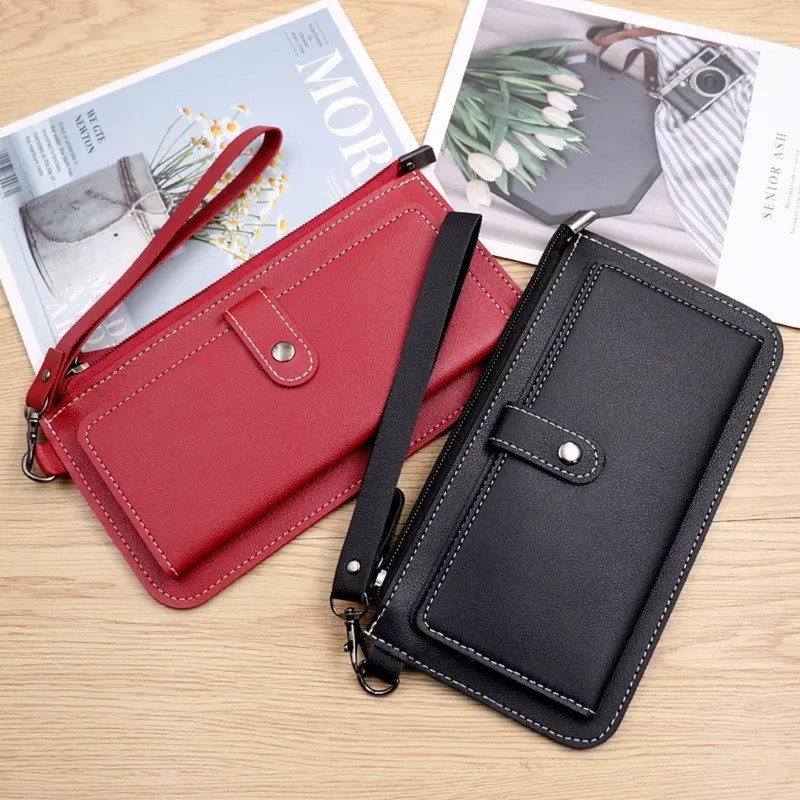 Product image KAHASIL - Dompet Lipat Wanita Panjang Bahan Kulit PU Leather KHDP54 all variant PINK
