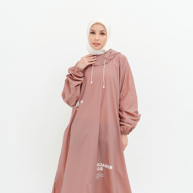 Product image South Legend - Jas Hujan Wanita Gamis Muslimah Pastel Edition by Hijas Allsize Nonzipper Dusty Pink
