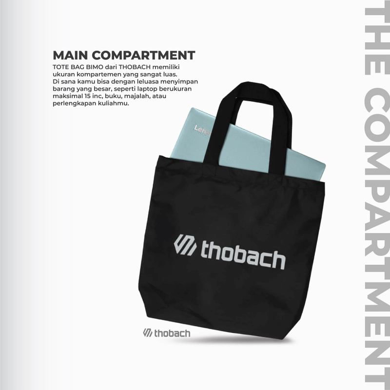 Product image Thobach official - THOBACH Tote Bag Anti Air Waterproof LOGO 2 WARNA BLACK