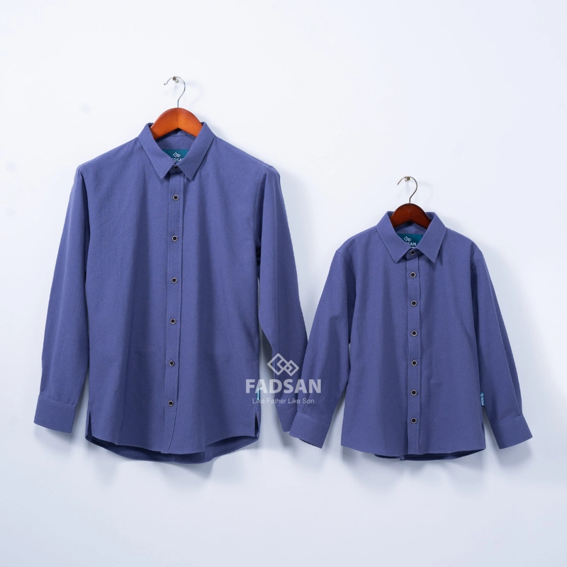 Product image FADSAN - Kemeja Koko Lengan Panjang Couple Ayah & Anak Warna Storm Blue - Grit Series SIZE ANAK XS GRIT STORM BLUE