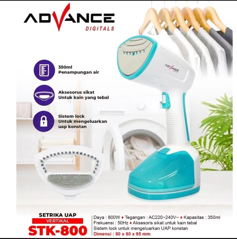 Product image Rizki Electronics - ADVANCE SETRIKA UAP VERTIKAL STK-800 SETRIKA UAP BIRU