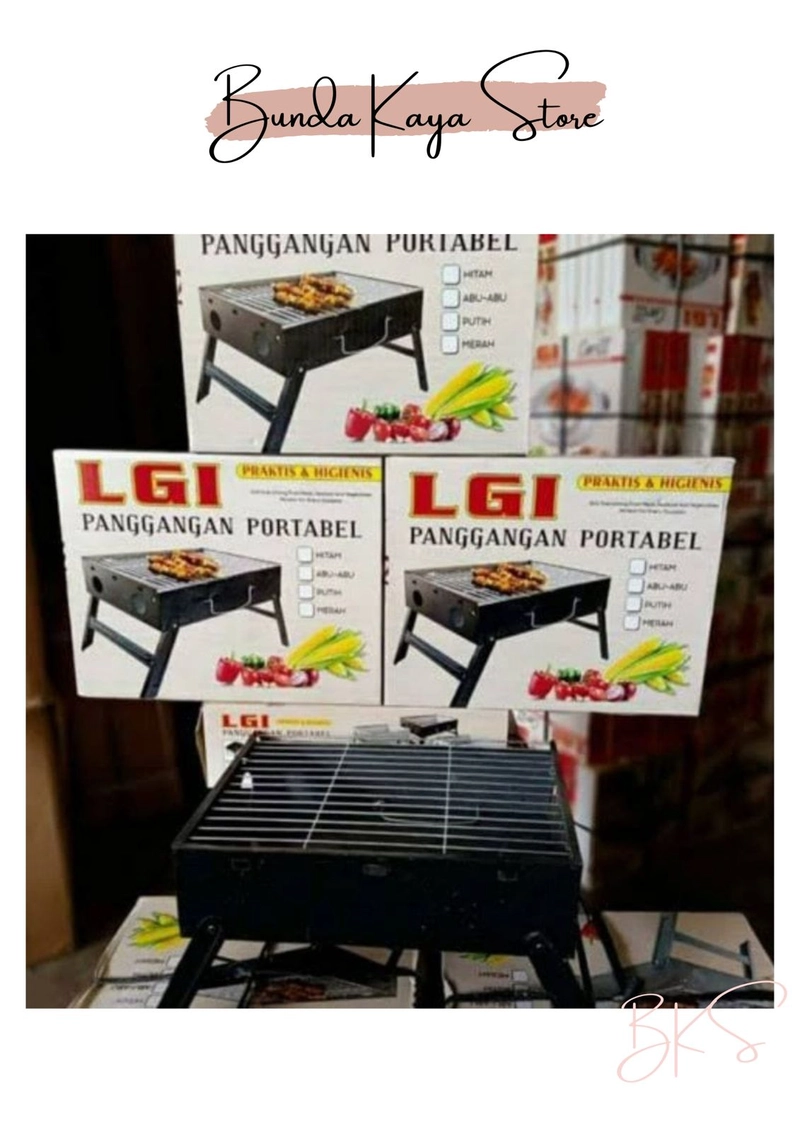 Product image Alat Panggang Daging Lipat Portable Grill 1 Pcs Hitam