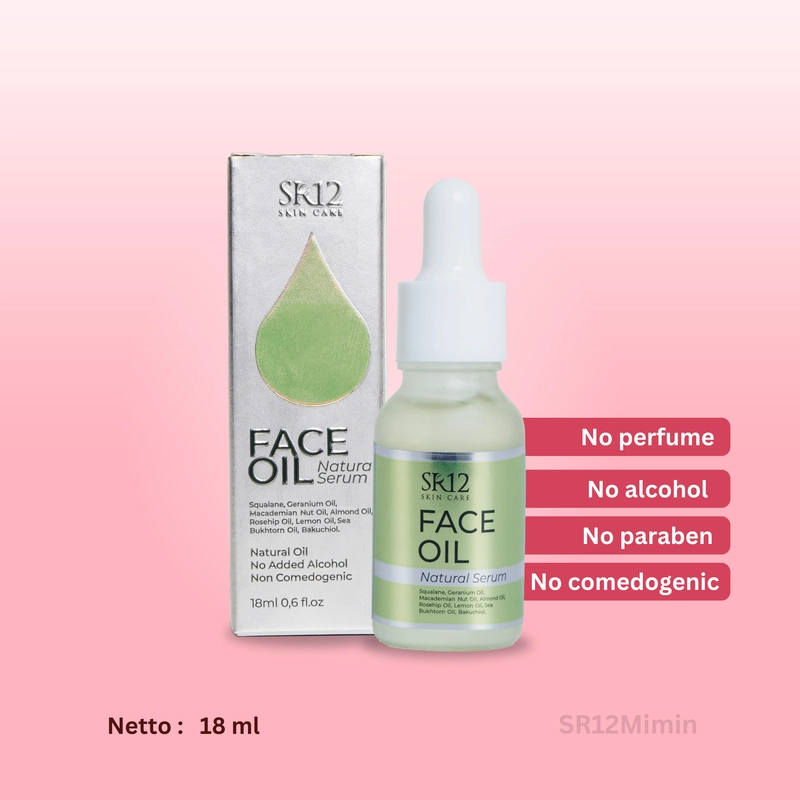 Product image SR12 Mimin - SR12 Face Oil Natural Serum 5x Power Hydrating Melembabkan Kulit Dan Antiaging 18 ml oil serum
