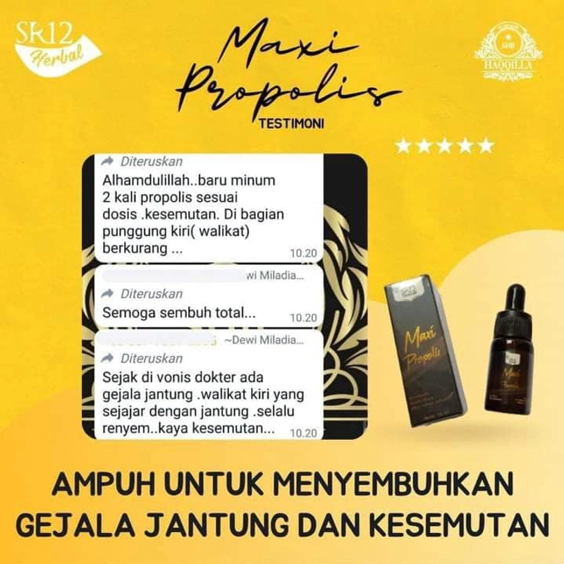 Product image SR12 Propolis Meningkatkan Imun Tubuh Mengatasi Asam Urat Kolesterol Hipertensi Dan Diabetes 10 ml Maxi Propolis