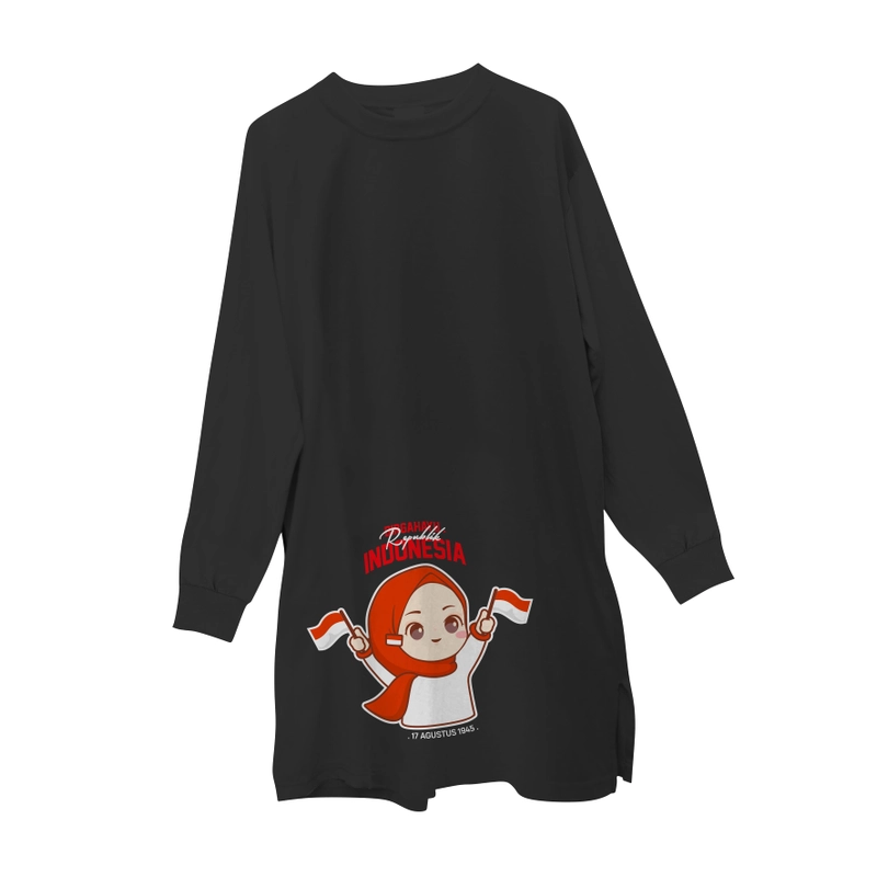 Product image South Legend - Hijasku Kaos Tunik Dewasa 17 Agustus Custom Merah Putih SL005 L Hitam SL005