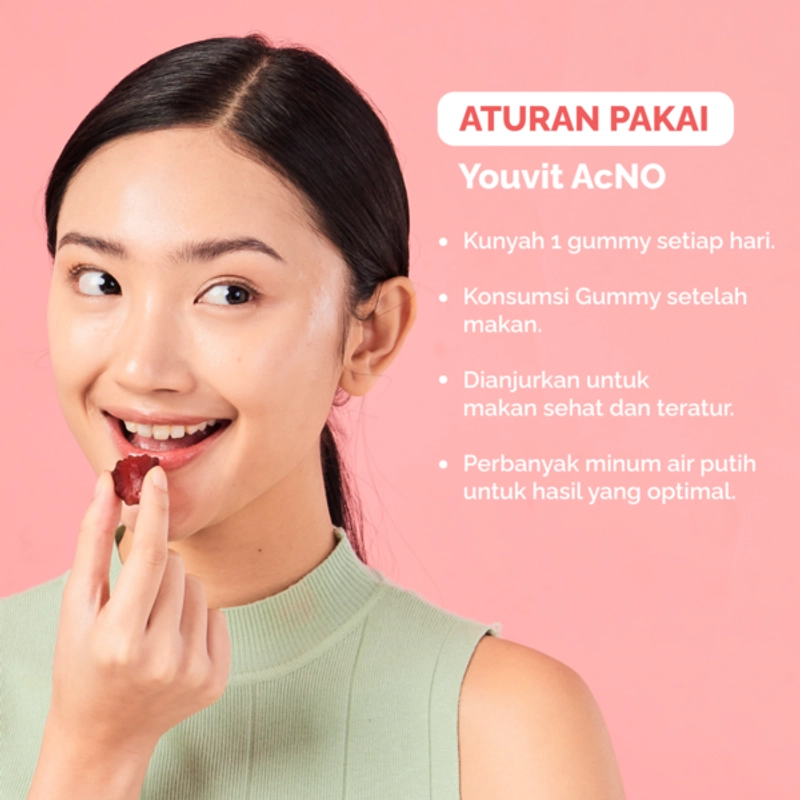 Product image Youvit - Youvit AcNO dengan Niacinamide - Aloe Vera untuk Jerawat 6 Sachet Gummy