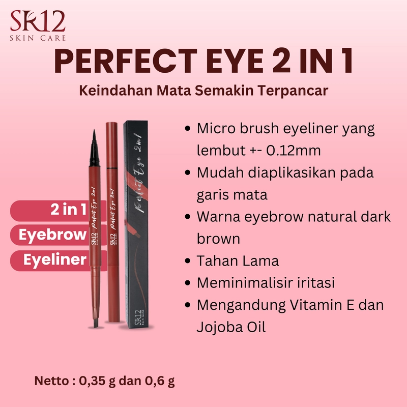Product image SR12 Eye 2 in 1 Eyebrow Dan Eyeliner Mudah Diaplikasikan 0.35g &0.6g Perfect Eye 2 In 1