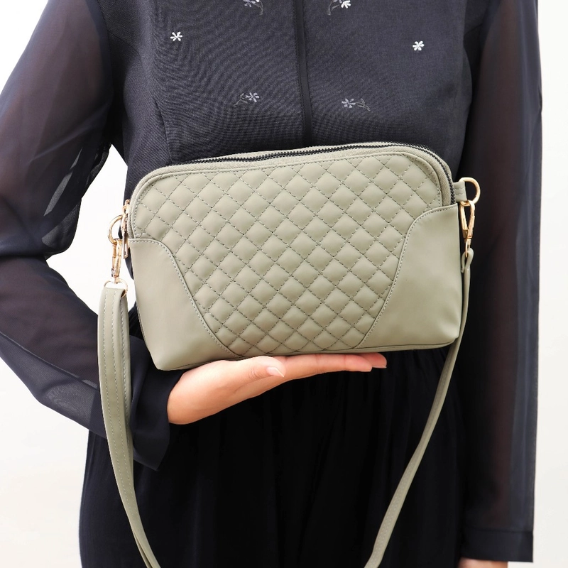 Product image CBL - ARIACCLY SLINGBAG - Tas Selempang Wanita Clutch AriaCCLY Bisa Selempang & Dompet Model Bordir Depan Small Hijau Sage