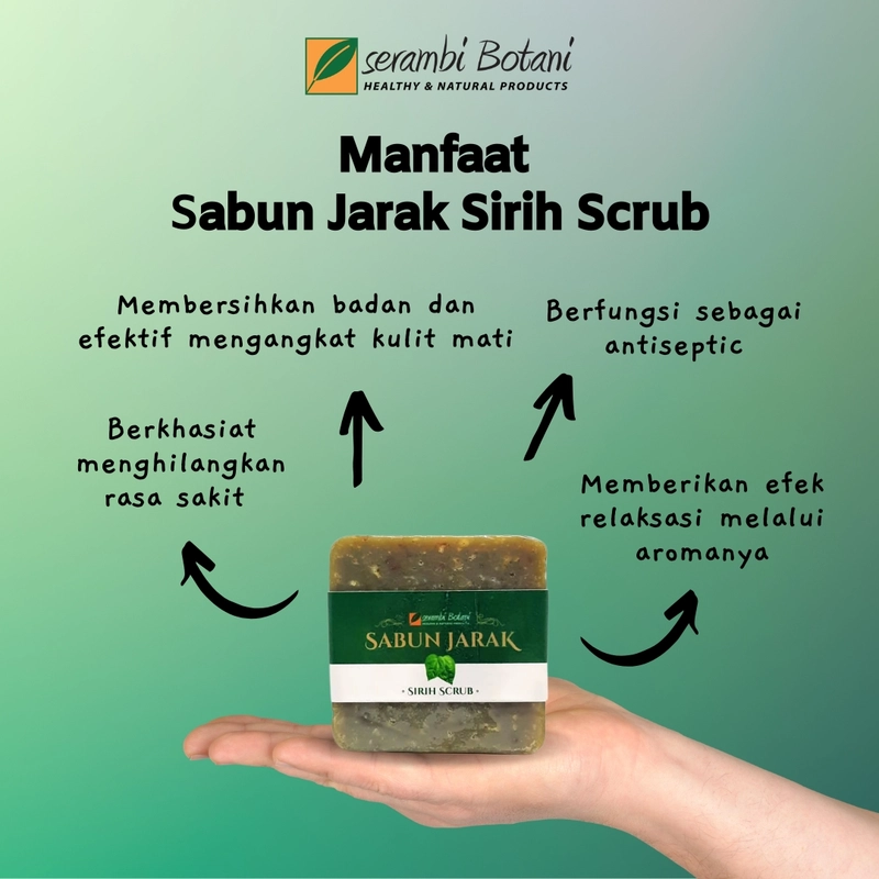 Product image SERAMBI BOTANI - Sabun Jatropha Sirih Scrub Sabun Organik Natural Herbal Alami - Untuk Merawat Area Kewanitaan 100gr Sabun Sirih Scrub