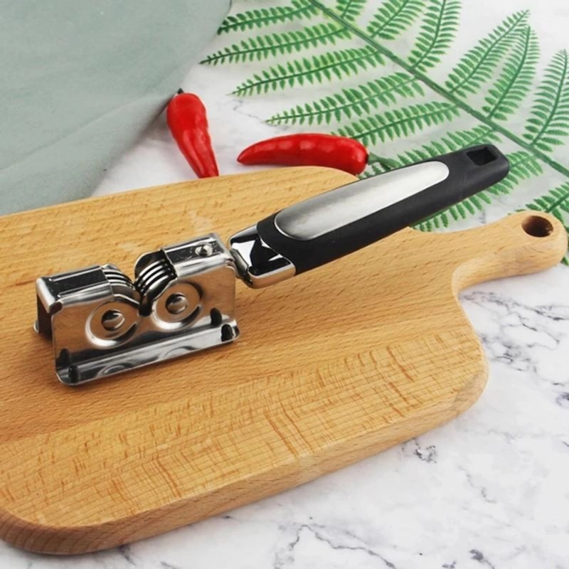 Product image KAHASIL - Asahan Pengasah Pisau Gunting Knife Grinder Sharpener Surmene Stainless Steel Serbaguna KMJ214 HITAM-SILVER