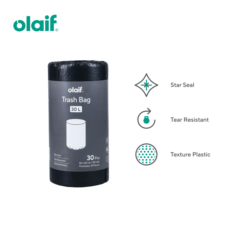 Olaif Trash Bag - Kantong Sampah / Plastik Sampah - 30L / 80L Hitam 30L