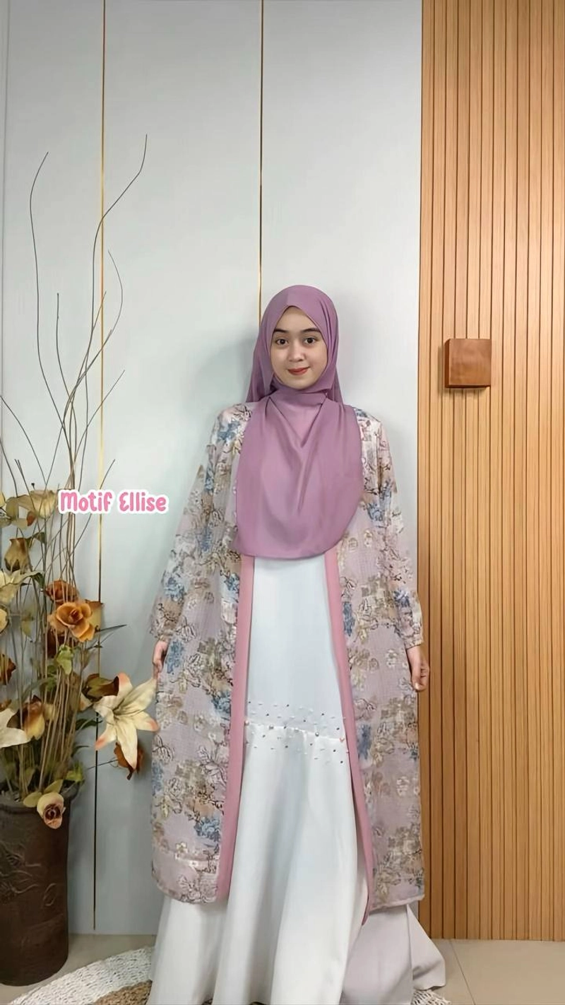 Product image Milyarda Hijab - LONG OUTTER MOTIF MILYARDA Fit to L Elise pink