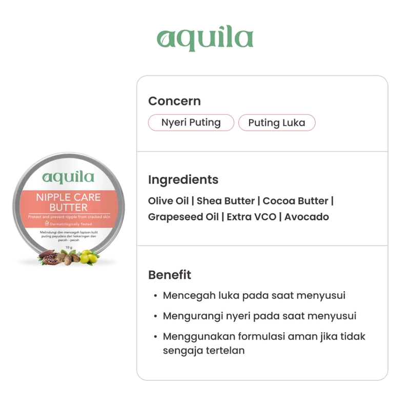 Product image Aquila Herb - Aquila Nipple Care Butter/Nursing Butter/Mencegah dan Mengurangi Lecet Puting 10gr all skin type