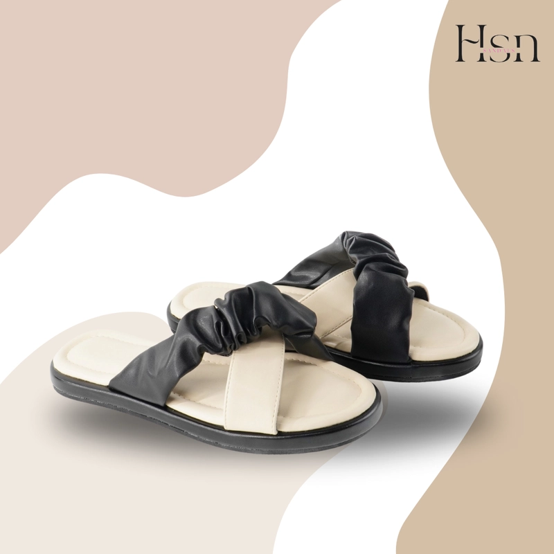 Product image Hsn Fashion Stuff - buy 1 get 1 Maya Series Sandal Wanita Empuk Warna Pastel 40 Hitam