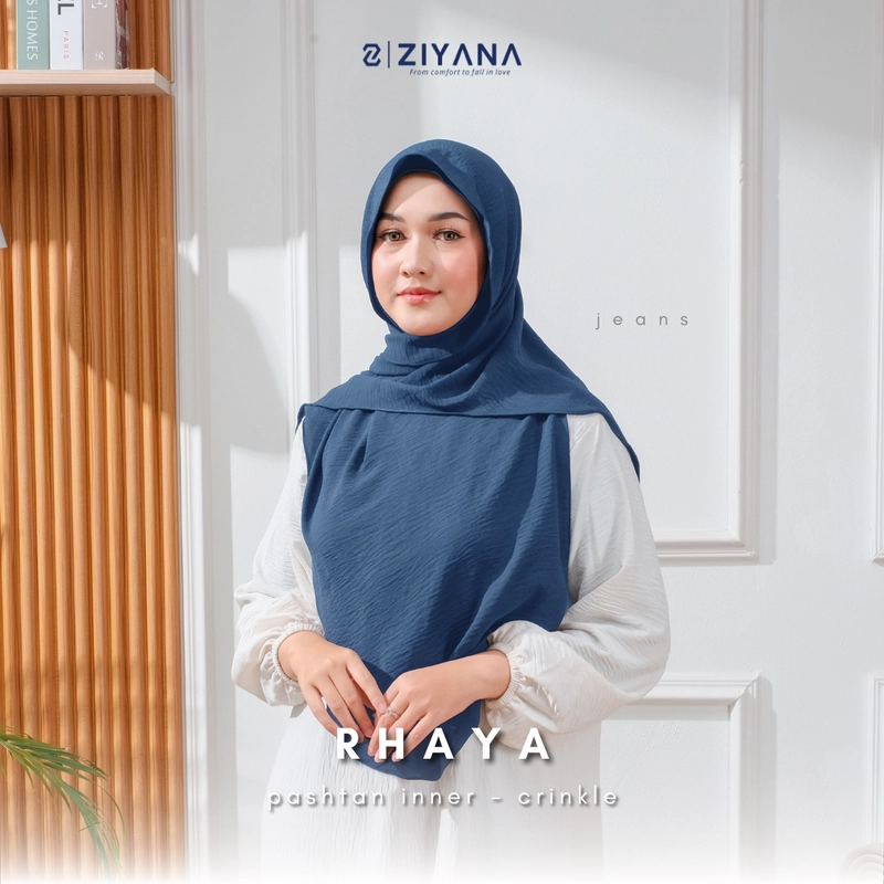 Product image Ziyana Hijab - Hijab Pashmina Inner Crinkle Nutup Leher Rhaya AllSize Jeans