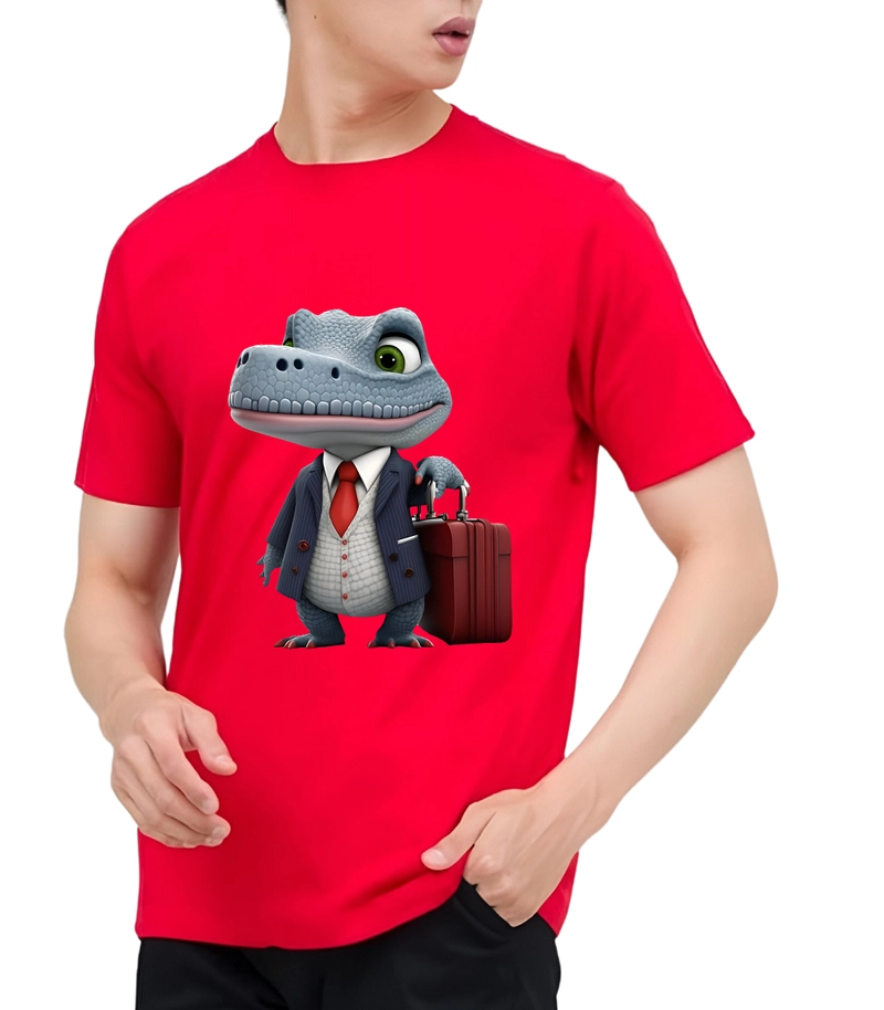 Product image astro - Kaos Pria Gambar 3Dimensi Buaya Koper M MERAH