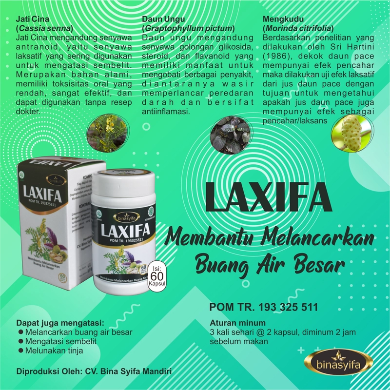 Product image LAXIFA Obat Detox Pelancar BAB Lancar Herbal Pembersih Usus Kotor dan Detoksifikasi Obat Susah BAB S 60 kapsul Herbal