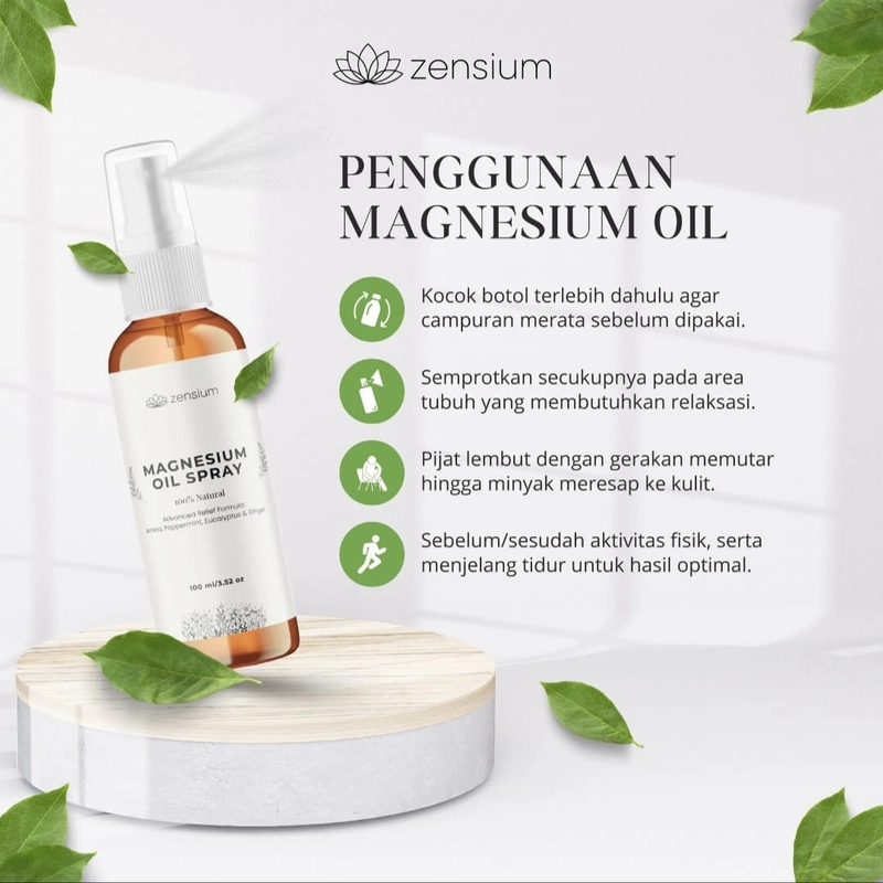 Product image Zensium - zensium Active - Magnesium Oil Spray 100ml Redakan nyeri Sendi/Otot kram cepat meresap 200g original