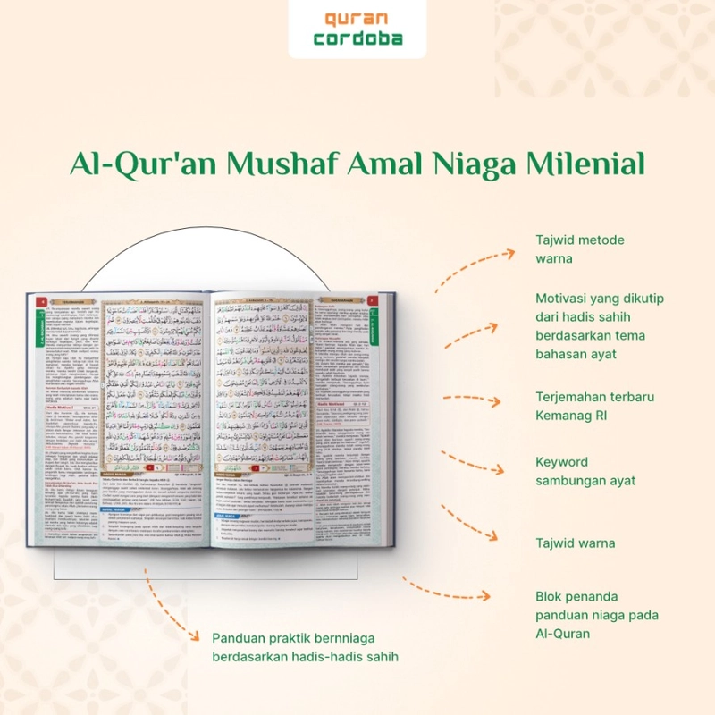 Product image Cordoba - Al Quran Mushaf Amal Niaga Milenial Panduan Praktis Hadis Berniaga A5 A5 Random