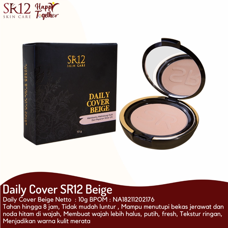 Product image SR12 Daily Cover Bedak Padat SPF 20 Full Coverage Tahan Lama 10 gr Beige