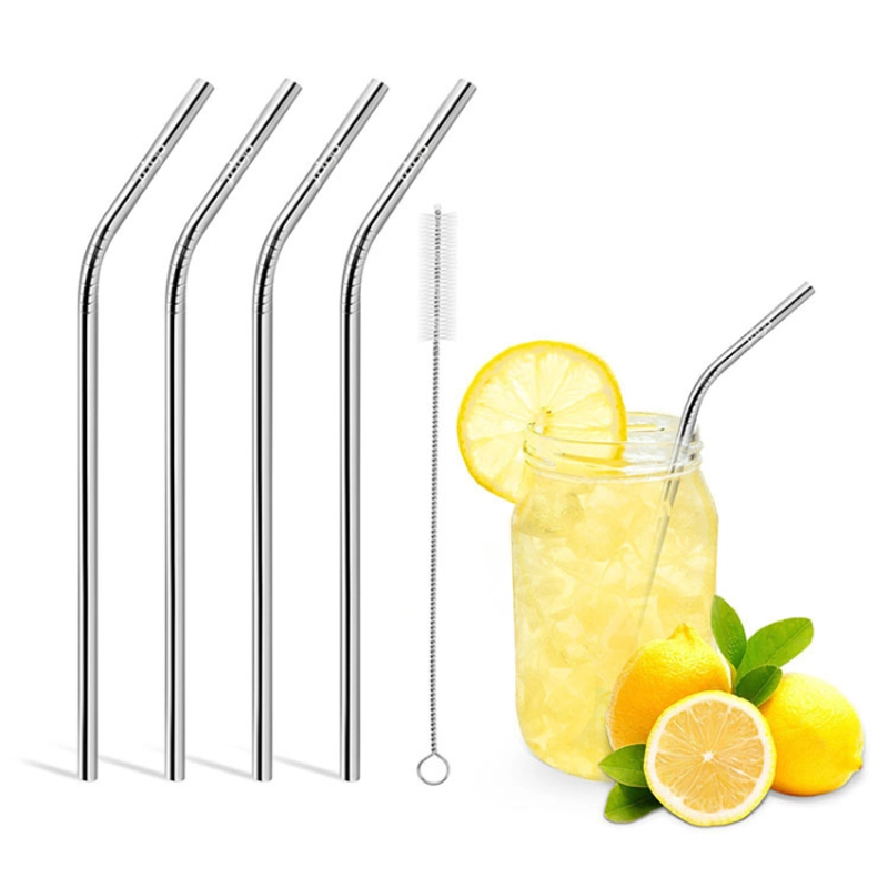 Product image KAMJE Sedotan Stainless Steril Anti Karat Reusable Straw Bengkok Melengkung Lurus dan Sikat KMJ183 SIKAT