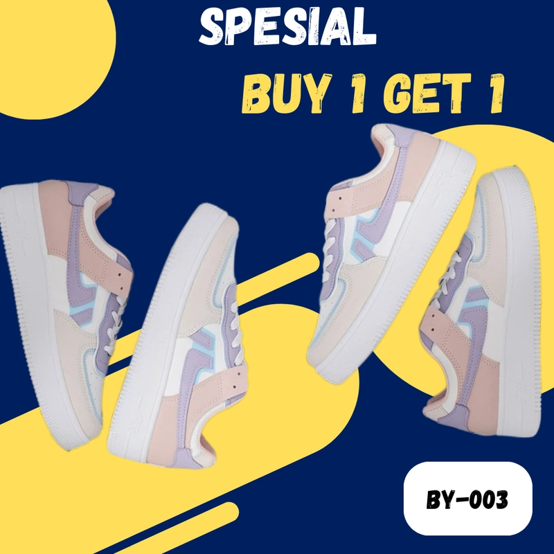 Product image Koekita - Spesial Buy 1 Get 1 Sepatu Kets Sneakers Pria Dan Wanita New Trendy Daily Fashion BY-03 36 UNGU