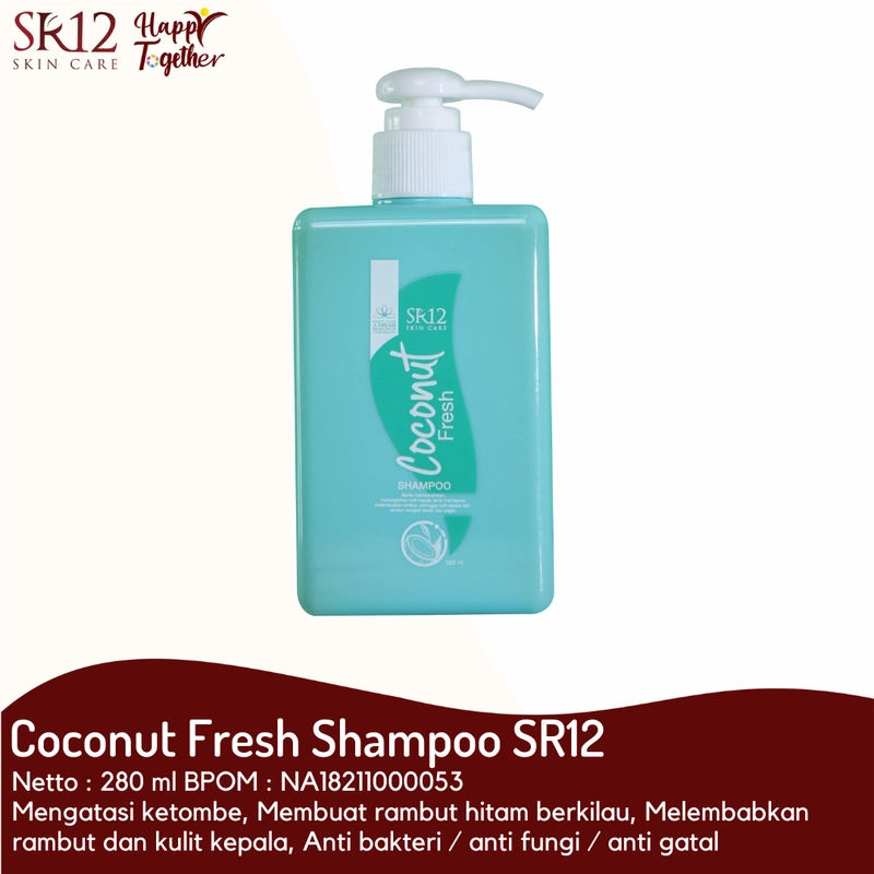 Product image SR12 Coconut Fresh Shampoo Anti Ketombe Rambut Hitam Berkilau 280 ml Coconut Fresh