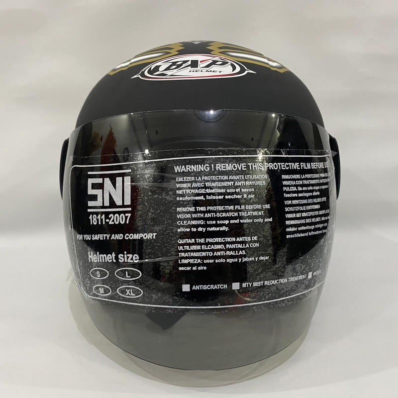 Product image CRX Helmet - Helm Nuvo Black Gold Doff - Helm SNI - Helm Dewasa L Nuvo Black Gold Doff