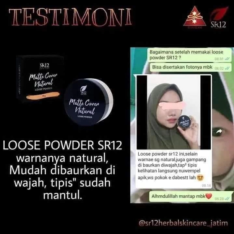 Product image SR12 Loose Powder SPF 20 Tahan Lama Full Coverage Dan Flawless Finished 15 gr Loose Powder Natural