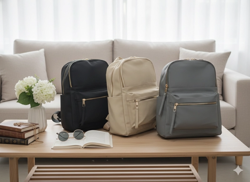 Product image CBL - Ransel GISELLA - Tas Ransel Backpack Wanita GISELLA Muat Laptop Bahan Nilon Premium Waterproof Antia Medium Cream