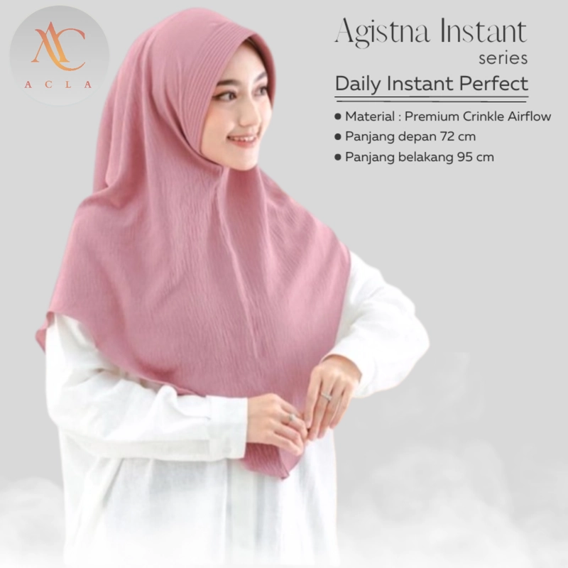 Product image Acla Daily - Jilbab Agistna Bergo Instan Crinkle Airflow Pad Anti Tembem L Black