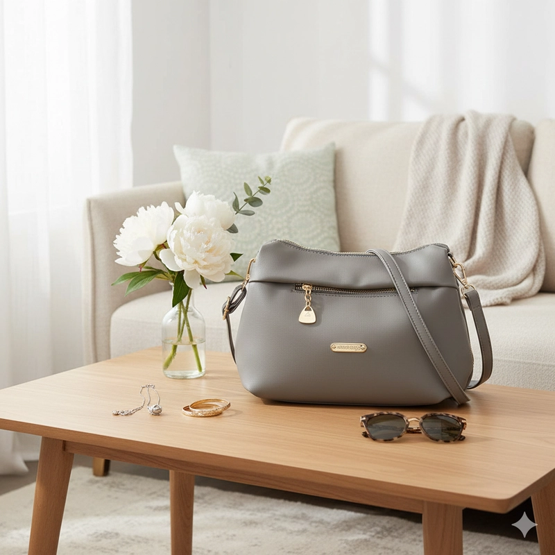 Product image CBL - DAVINA Slingbag - Tas Selempang Wanita Slingbag DAVINA Bahan Nilon Cocoly Waterproof Antiair Tas Wan Medium Abu