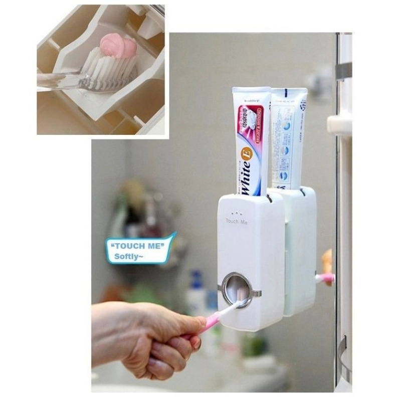 Product image KAMJE Dispenser Pasta Gigi Odol Tempat Sikat Gigi Tempat Penyimpanan Kamar Mandi KMJ066 KMJ066 RANDOM