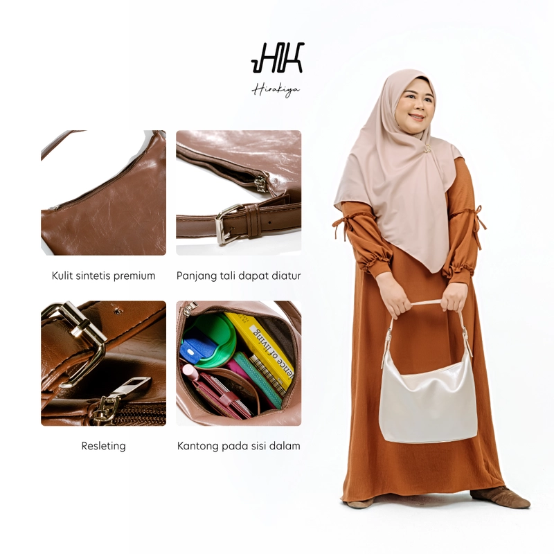 Product image Hirakiya id - Kifa Korean Tote Bag Yuko Synthetic Leather Premium 39x10x27 cm 39x10x27 cm Ivory