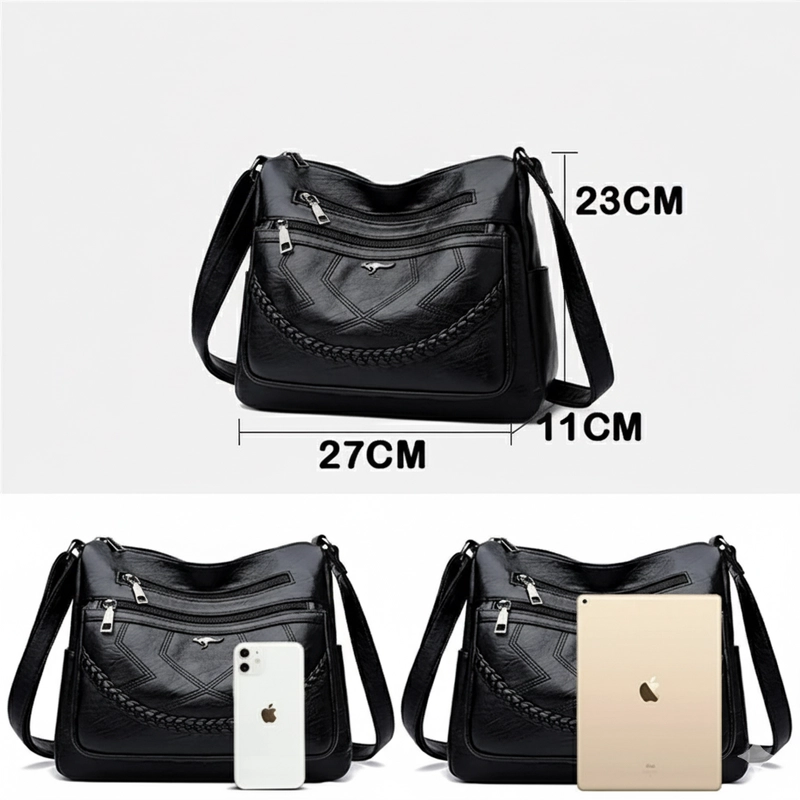 Product image CBL - BELLA Slingbag - Tas Selempang Slingbag Wanita BELLA Tas Selempang Anyaman Kepang Medium Hitam