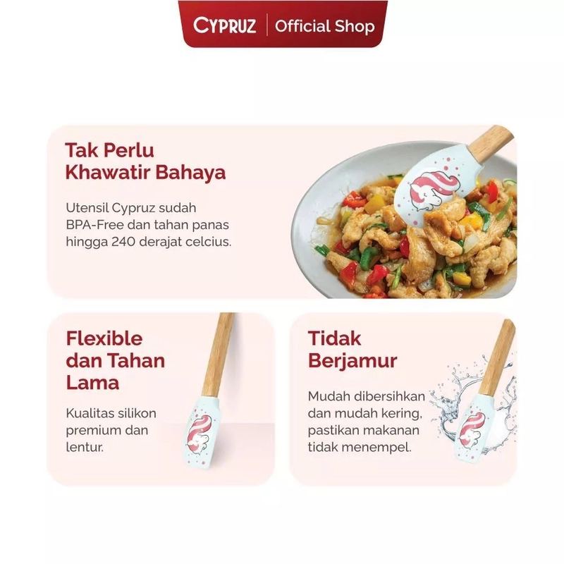 Product image Cypruz Official - Cypruz Silicone Pattern Series Spatula Silicone Blue AM-1280 S BLUE