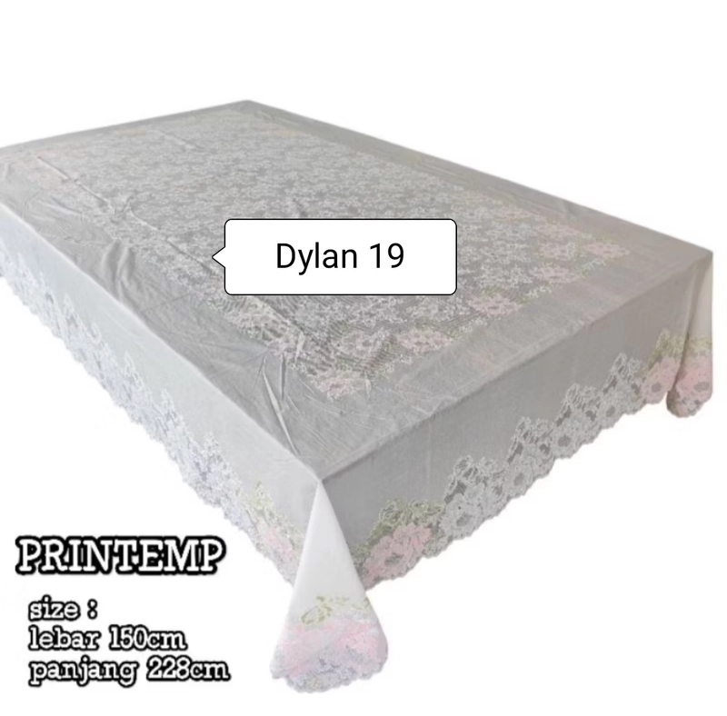 Product image Dylan 19 [TA] - Taplak meja makan 6 kursi tekstur timbul printemp persegi - bulat 150x228 Persegi